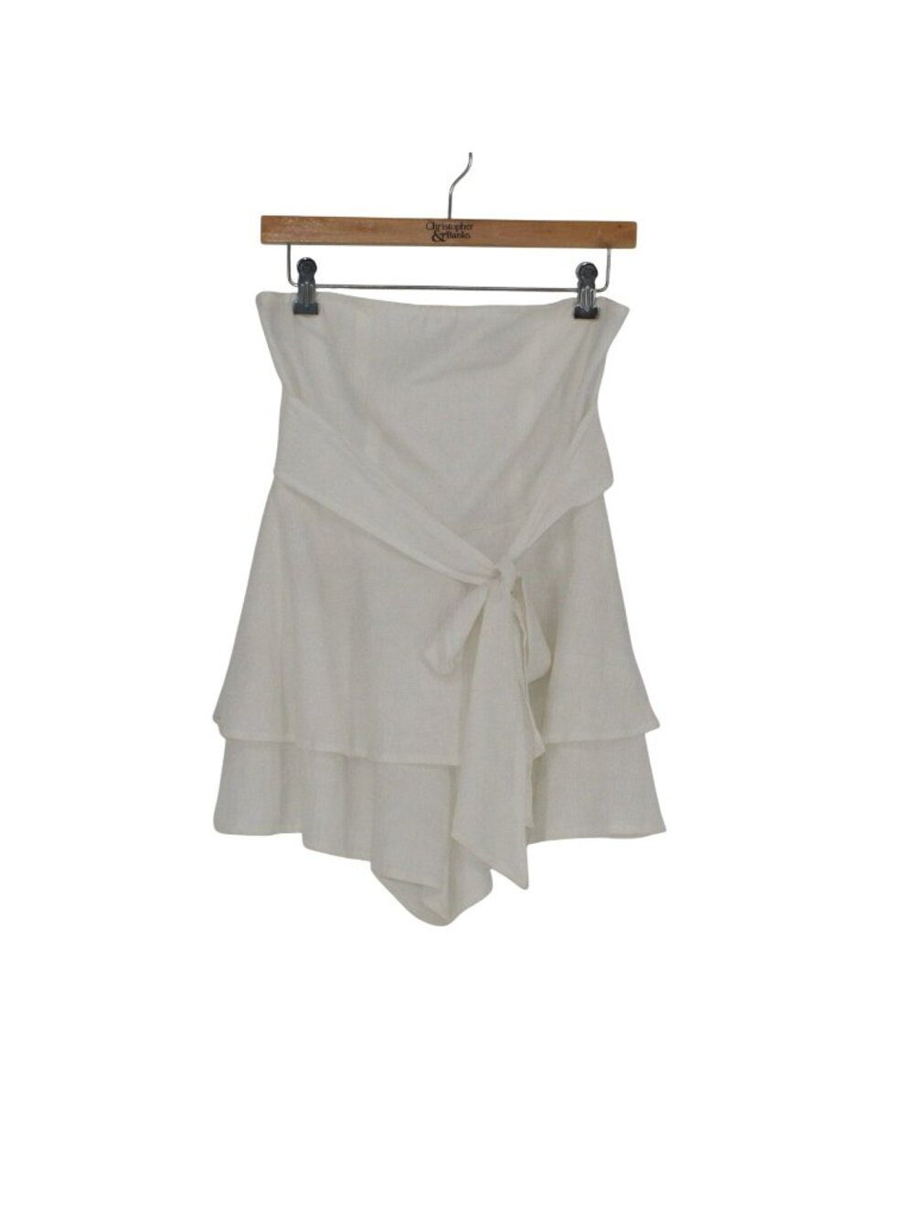 12) NEW Forever 21 Cream Strapless Layered Ruffle Hem Romper - Size M